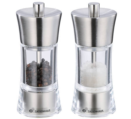 Zassenhaus Aachen Mill Set 2-piece SS/Acrylic 14cm