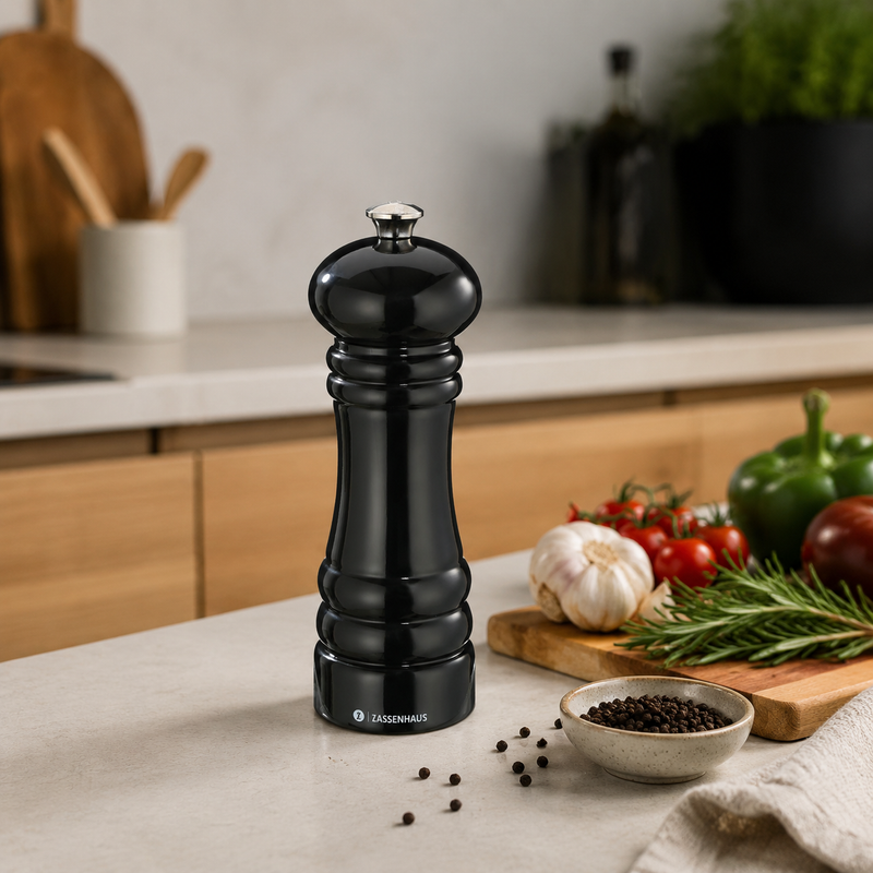 Zassenhaus Berlin Pepper Mill Glossy Black 18cm