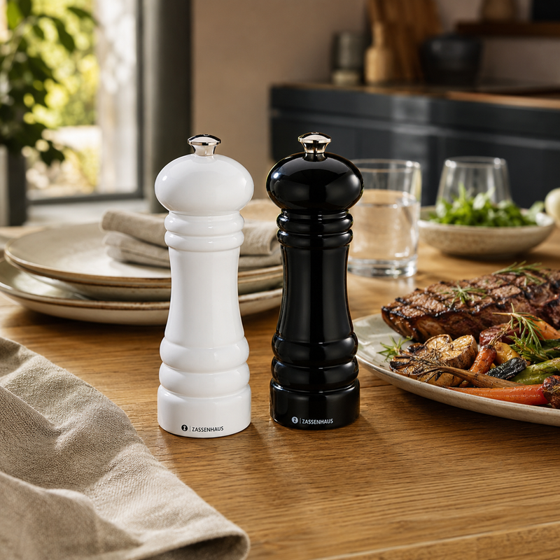 Zassenahus Berlin Mill Set 2-piece Black/White 18cm