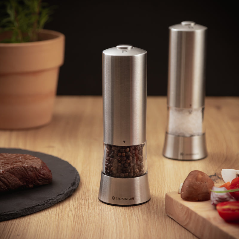 Zassenhaus Gera Salt Mill Electric Stainless Steel 18cm