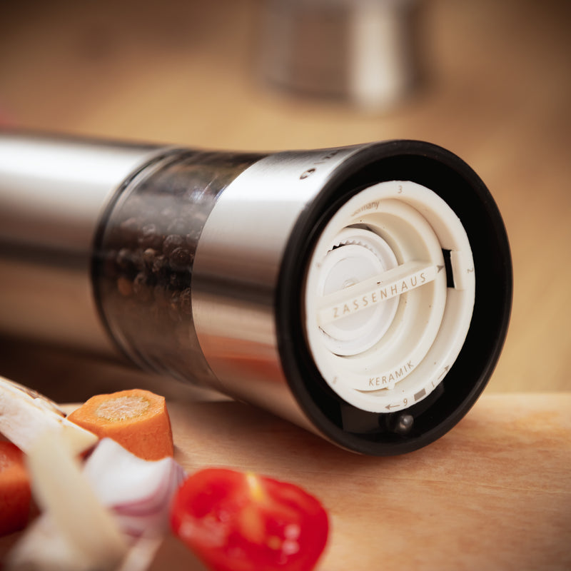 Zassenhaus Gera Salt Mill Electric Stainless Steel 18cm