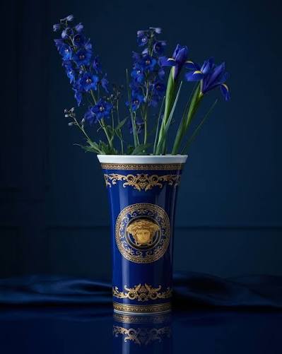 Versace Medusa Blue Vase 34cm