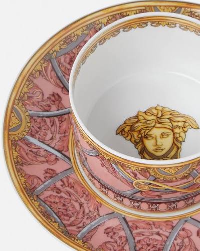 Versace La Scala del Palazzo Rosa Low Tea Cup & Saucer