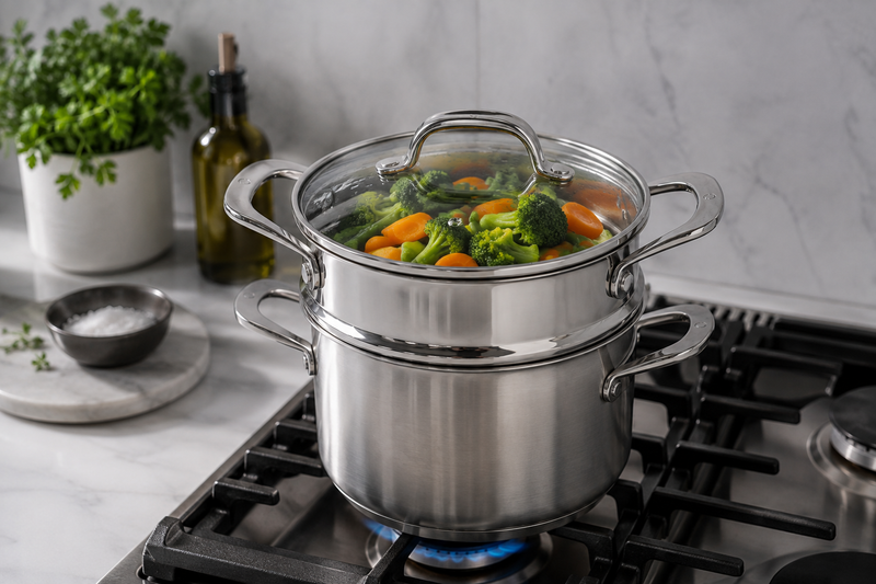 Swiss Diamond Premium Steel Universal Steamer w/ Lid