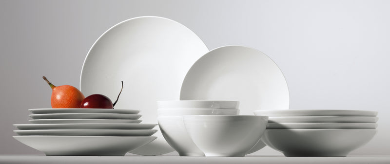 Thomas Loft White Oval Bowl Full Deco 36cm